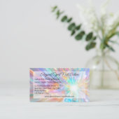 Eleganter Opal Holographic Crystal Pedicure Salon Visitenkarte (Stehend Vorderseite)
