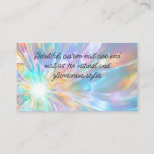 Eleganter Opal Holographic Crystal Pedicure Salon Visitenkarte (Rückseite)