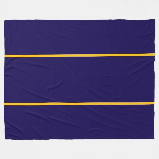 Eleganter optionaler Text Golden Orange Navy Strei Fleecedecke (Vorderseite (Horizontal))
