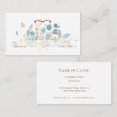 Eleganter Optometriker Blumenbrille Ernennung Terminkarte (Vorne/Hinten)