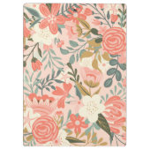 Eleganter Orange Blush Peach Green Ambrosia Floral Klemmbrett (Rückseite)