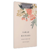 Eleganter Orange Blush Peach Green Ambrosia Floral Klemmbrett (Rechts)