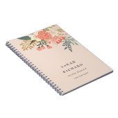 Eleganter Orange Blush Peach Green Ambrosia Floral Notizblock (Rechte Seite)