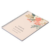 Eleganter Orange Blush Peach Green Ambrosia Floral Notizblock (Linke Seite)