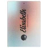 Eleganter Orange-Glitzer für Foto und Namen Klemmbrett (Rückseite)