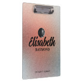 Eleganter Orange-Glitzer für Foto und Namen Klemmbrett (Rechts)