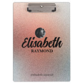 Eleganter Orange-Glitzer für Foto und Namen Klemmbrett (Vorderseite)