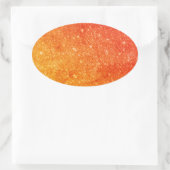 Eleganter Orange Glitzer Ovaler Aufkleber (Tasche)