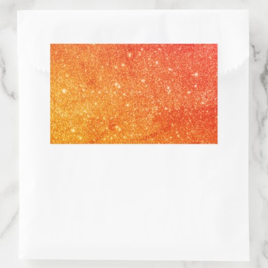 Eleganter Orange Glitzer Rechteckiger Aufkleber (Tasche)