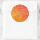 Eleganter Orange Glitzer Runder Aufkleber (Tasche)