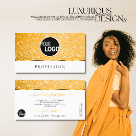 Eleganter Orange Glitzer Spark Stars Logo Visitenkarte