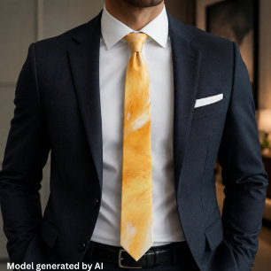 Eleganter orange-goldener Marmor Krawatte