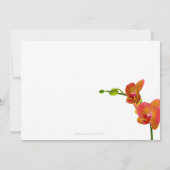 Eleganter Orange Orchids Tropical Beach Hochzeit Einladung (Rückseite)