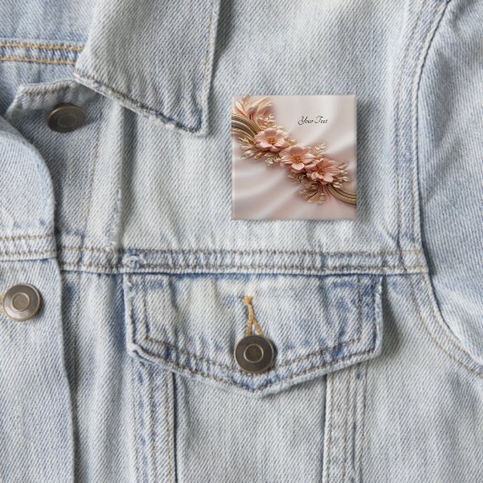 Eleganter Orange Peach Floral Button (Beispiel)