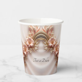 Eleganter Orange Peach Floral Paper Cup Pappbecher