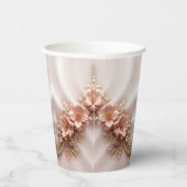 Eleganter Orange Peach Floral Paper Cup Pappbecher (Rechts)