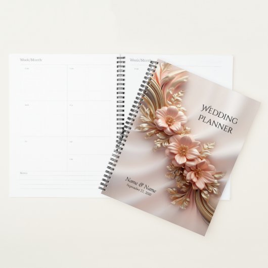 Eleganter Orange Peach Floral Planner Planer (Anzeige)