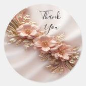 Eleganter Orange Peach Floral Sticker (Vorderseite)