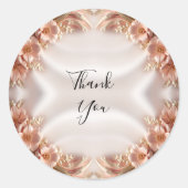 Eleganter Orange Peach Floral Sticker (Vorderseite)