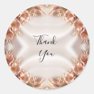 Eleganter Orange Peach Floral Sticker