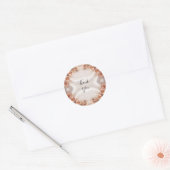Eleganter Orange Peach Floral Sticker (Umschlag)
