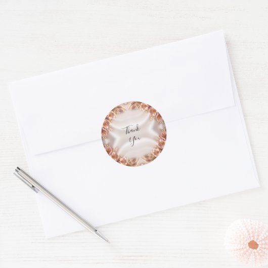 Eleganter Orange Peach Floral Sticker (Umschlag)