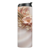 Eleganter Orange Peach Floral Thermal Tumbler Thermosbecher (Nach links gedreht)