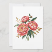 Eleganter Orange Peony Painted Brunch & Bubbly Einladung (Rückseite)