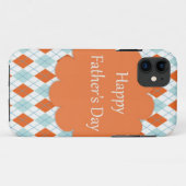 Eleganter Orange Raute Muster Vater Case-Mate iPhone Hülle (Rückseite (Horizontal))