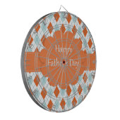 Eleganter Orange Raute Muster Vater Dartscheibe (Vorderseite Links)