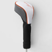 Eleganter Orange Script-Schriftart Golf Headcover (angewinkelt)