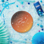 Eleganter Orange Sunset Boo! Halloween-Party Pappteller (Party)