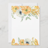 Eleganter Orange & White Anemone Blumengeburt Einladung (Rückseite)