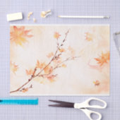 Eleganter Orangefarbener Ahorn Blätter Herbst Herb Seidenpapier (Handwerk)