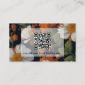 Eleganter orangefarbener Blumencode QR-Blume Begleitkarte (Rückseite)