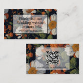 Eleganter orangefarbener Blumencode QR-Blume Begleitkarte (Vorne/Hinten)