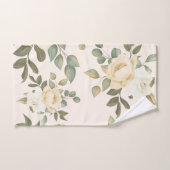 Eleganter, orangefarbener Blumenzauber  Badhandtuch Set (Handtuch)