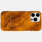 Eleganter orangefarbener Marmor mit individuellem Case-Mate iPhone Hülle (Rückseite (Horizontal))