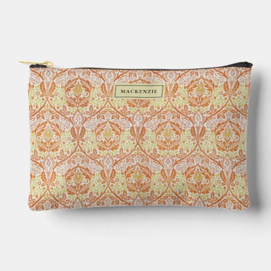 Eleganter orangefarbener Musterkopfpouch Zubehörtasche (Vorderseite)