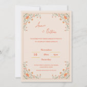 Eleganter orangefarbener Rahmen zum Hochzeitsempfa (Vorderseite)