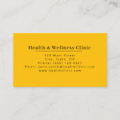 Eleganter orangefarbener Schwarzer Text General Ar Visitenkarte (Rückseite)