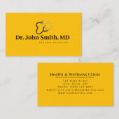 Eleganter orangefarbener Schwarzer Text General Ar Visitenkarte (Vorne/Hinten)