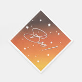 Eleganter orangefarbener Sonnenuntergang/weißer Bo Serviette (Ecke)