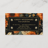 Eleganter Orangefarbener und brauner Herbstlaub Visitenkarte (Rückseite)