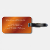 Eleganter orangefarbener und weißer Individuelle N Gepäckanhänger (Rückseite horizontal)