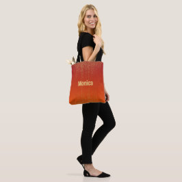 Eleganter orangegelber Glitter personalisierter Na Tasche