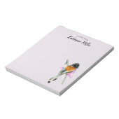 Eleganter Orangen- und Schwarzwasser-Bird Notizblock (Rotiert)