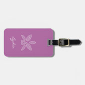 Eleganter Orchid Einfache fette Lila Blume mit Nam Gepäckanhänger (Vorderseite horizontal)