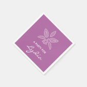 Eleganter Orchid Einfache fette Lila Blume mit Nam Serviette (Ecke)