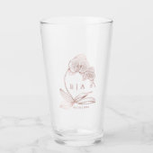 Eleganter Orchid Floral Monogram Wedding Keepake Glas (Vorderseite)